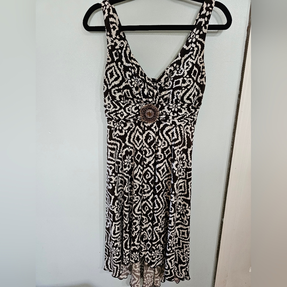 Enfocus studios brown and white high low dress